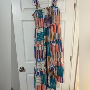 Colorful Striped Patchwork Maxi Dress